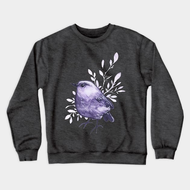 Amethyst bird Crewneck Sweatshirt by Ellen Wilberg